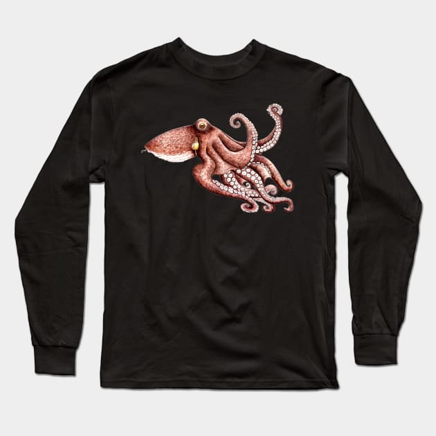 Octopus (Octopus vulgaris) Long Sleeve T-Shirt by chloeyzoard